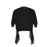 Dsquared² - Edgy Cotton Sweatshirt with Side Drawstring Detail - Black Dsquared²