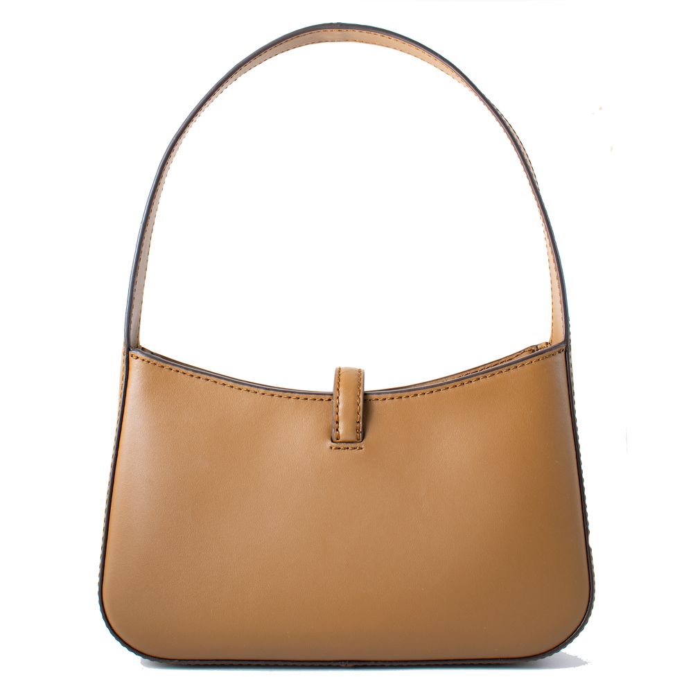 Michael Kors - Soft Faux Fur Structured Top Handle Shoulder Bag with Lock Charm - Brown Michael Kors