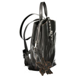 Desigual - Edgy PU Leather Convertible Backpack with Floral Charm - Black Desigual