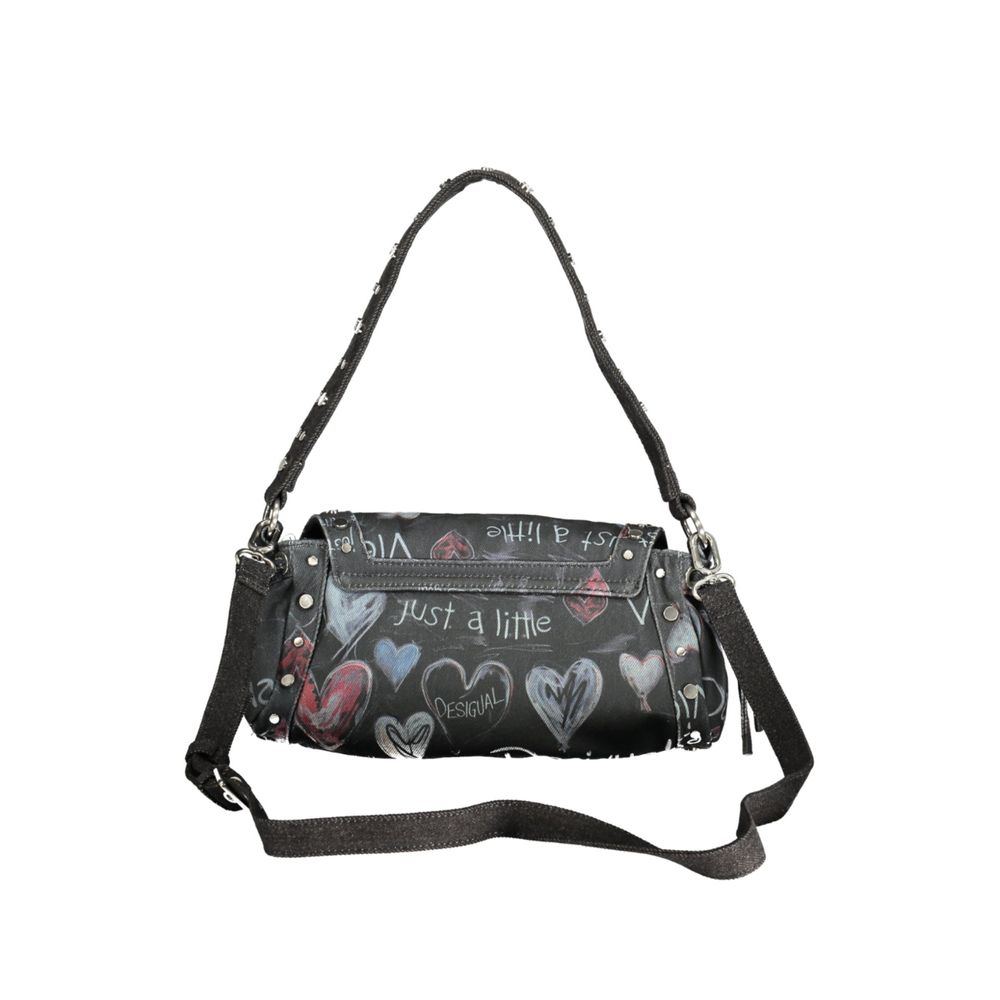 Desigual - Edgy Graffiti Heart Studded Shoulder Bag - Black Desigual