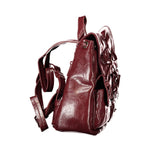 Desigual - Glossy Bow Detail Polyurethane Backpack - Burgundy Desigual