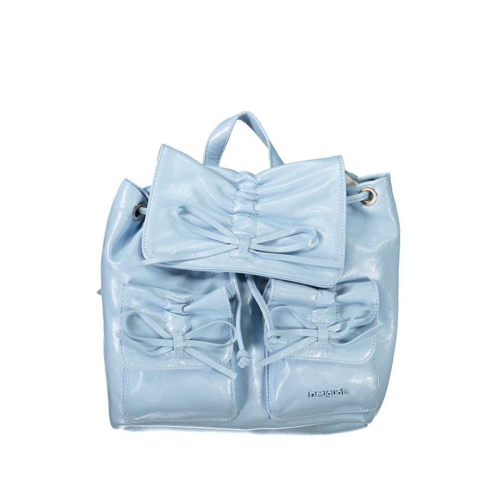 Desigual - Playful Glossy Bow Detail Mini Backpack - Light Blue Desigual