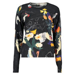 Desigual - Edgy Floral Collage Regular Knit Sweater - Black Multicolor Desigual