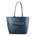 Michael Kors - Polished Textured Tote Bag with Matching Wallet - Blue Michael Kors