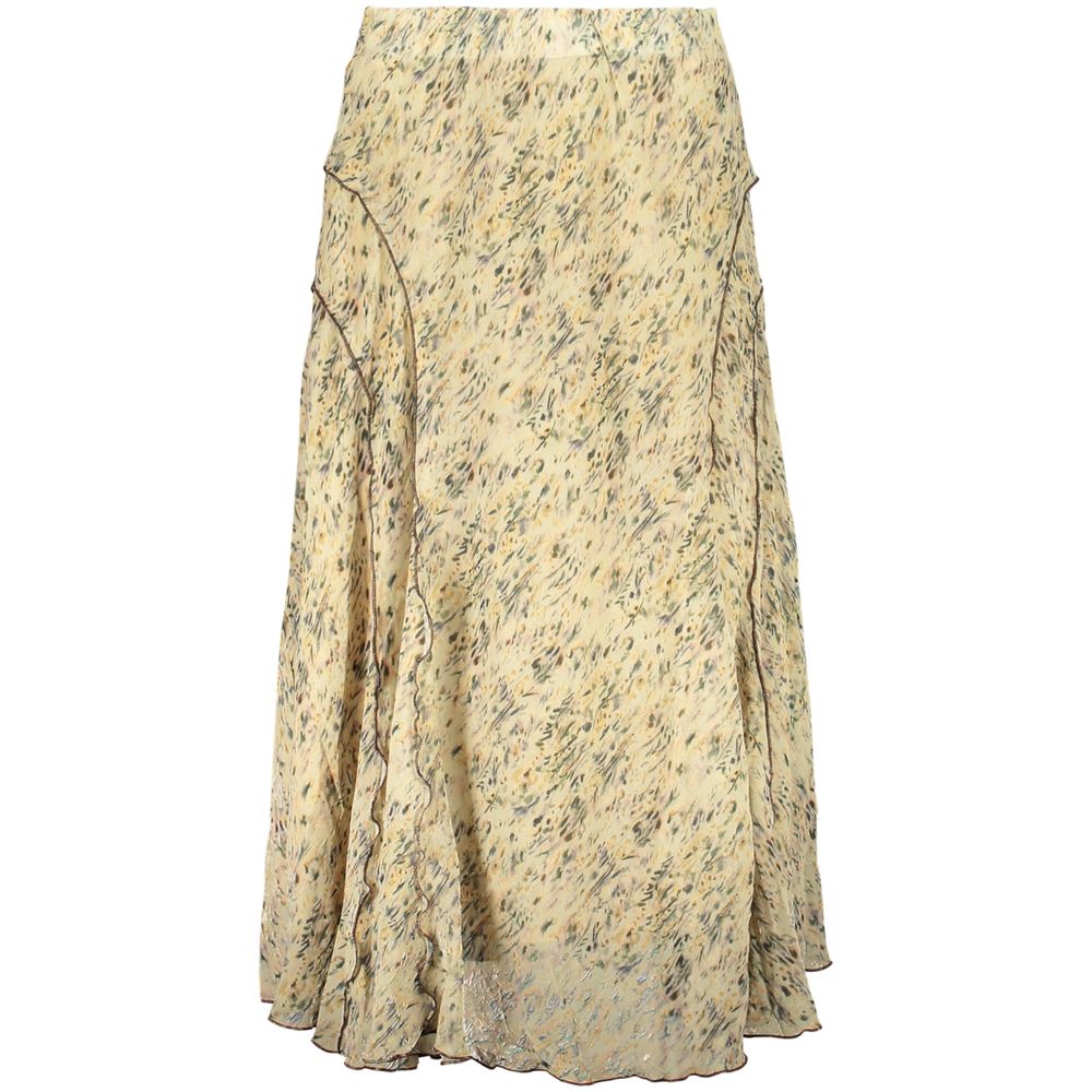 Desigual - Effortless Abstract Print Flowy Maxi Skirt - Beige Desigual
