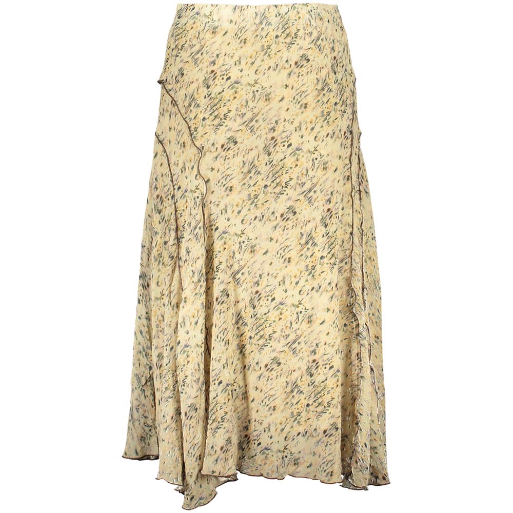 Desigual - Effortless Abstract Print Flowy Maxi Skirt - Beige Desigual