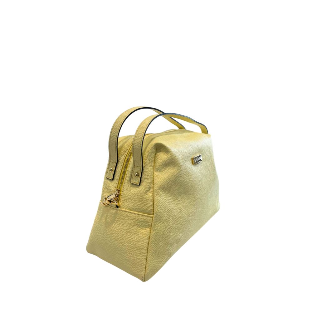 Baldinini Trend - Textured Cowhide Shoulder Bag With Dual Handles - Yellow Baldinini Trend