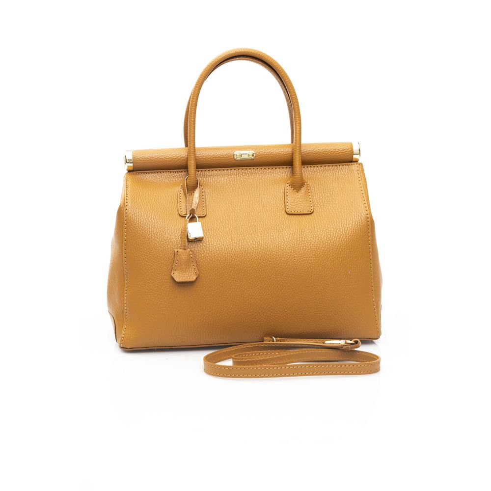 Baldinini Trend - Structured Textured Shoulder Bag With Top Handles - Tan Baldinini Trend