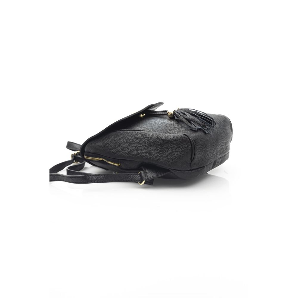 Baldinini Trend - Polished Cowhide Mini Backpack Crossbody - Black Baldinini Trend