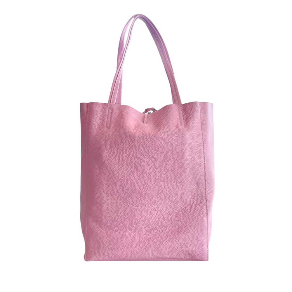 Baldinini Trend - Chic Pebbled Leather Shoulder Tote Bag - Pink Baldinini Trend