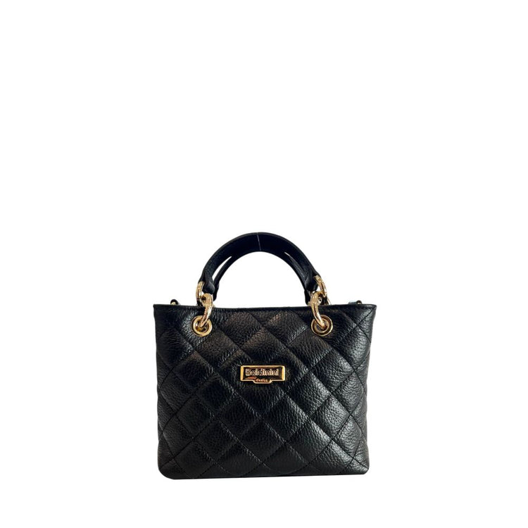Baldinini Trend - Structured Quilted Cowhide Mini Shoulder Bag - Black Baldinini Trend