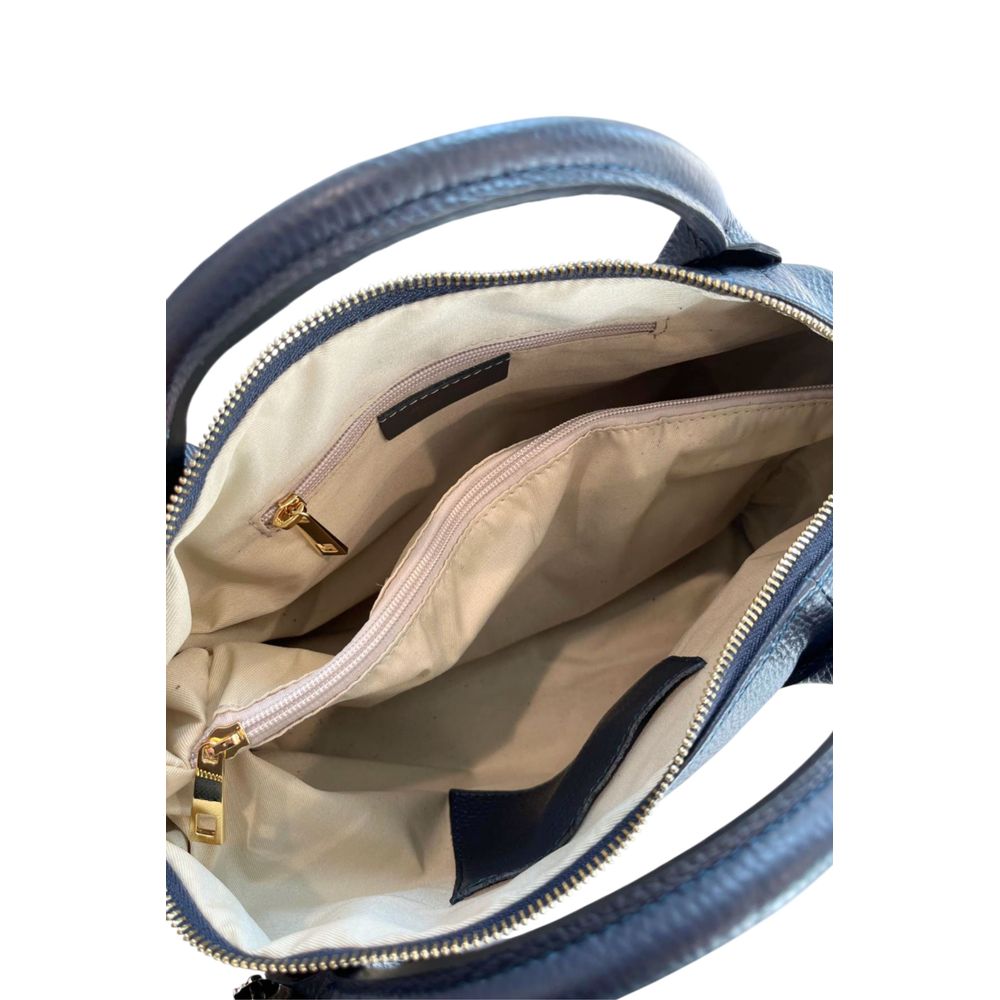 Baldinini Trend - Textured Cowhide Shoulder Bag with Fringe Tassel - Blue Baldinini Trend