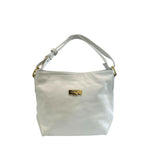 Baldinini Trend - Polished Textured Cowhide Shoulder Bag with Gold Hardware - White Baldinini Trend