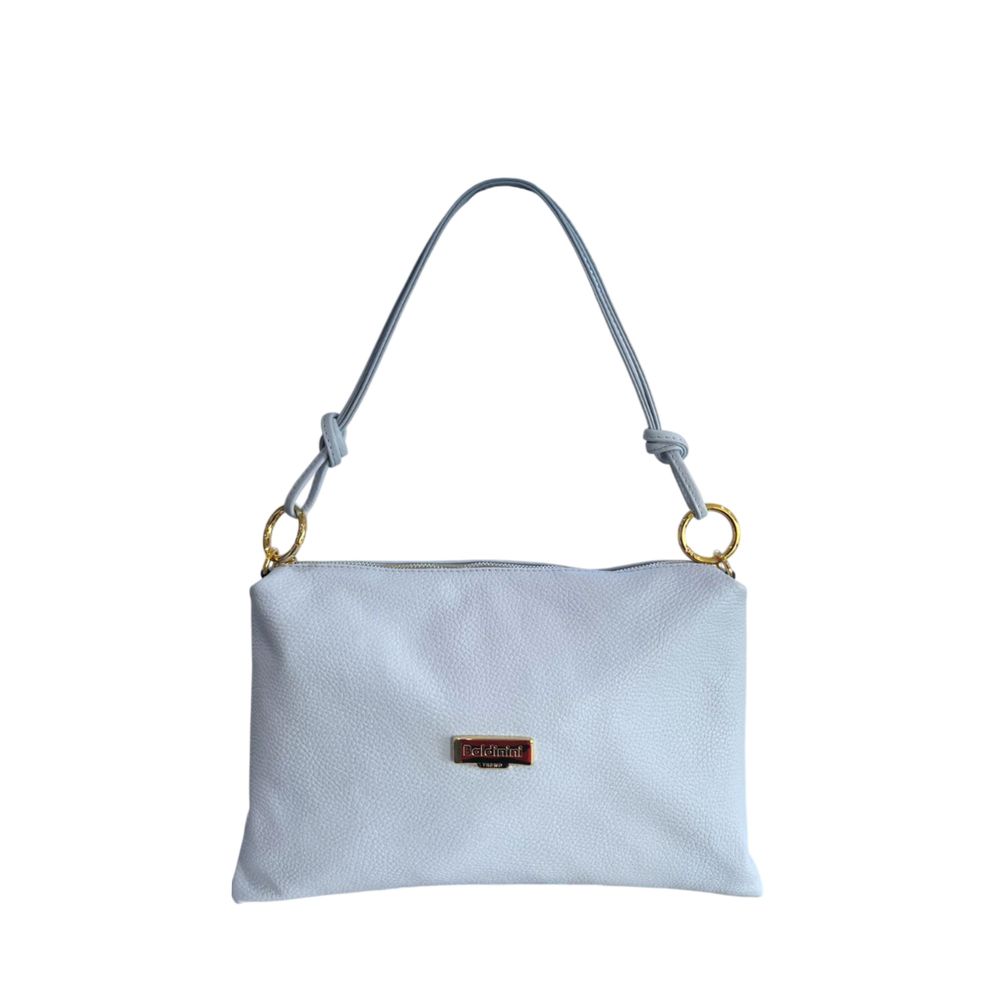 Baldinini Trend - Sleek Blue Cowhide Clutch Bag With Gold Hardware - Blue Baldinini Trend