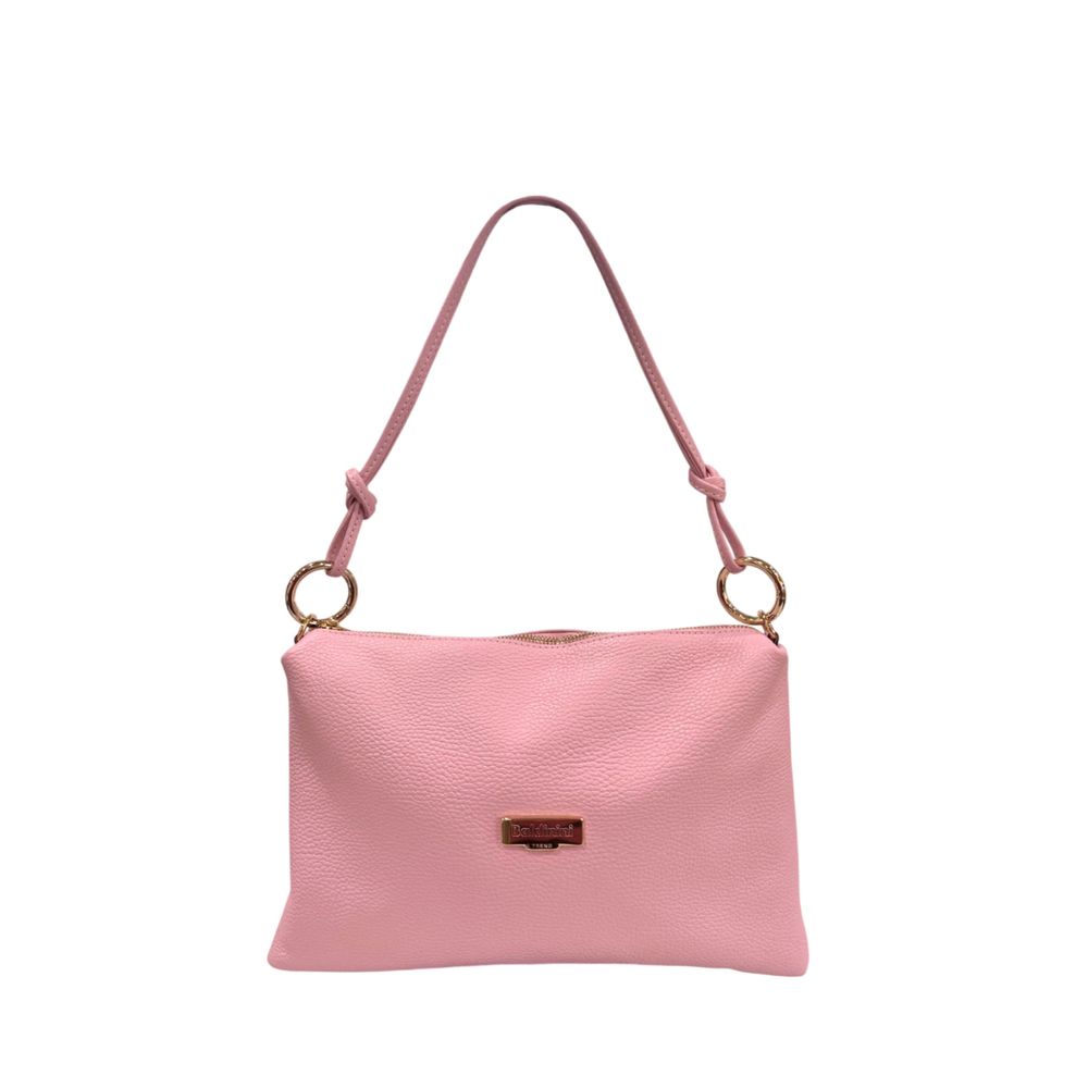 Baldinini Trend - Soft Pebbled Leather Knotted Strap Shoulder Clutch - Pink Baldinini Trend