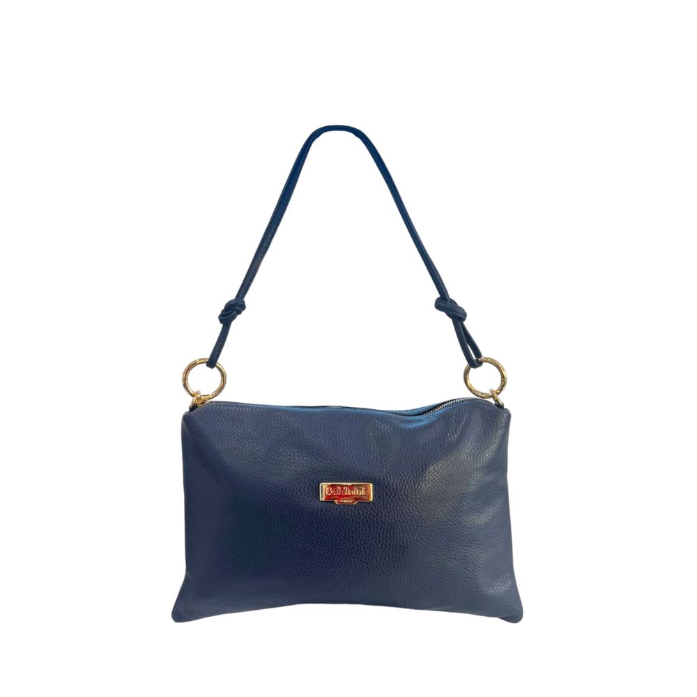 Baldinini Trend - Polished Blue Cowhide Convertible Clutch Bag - Blue Baldinini Trend