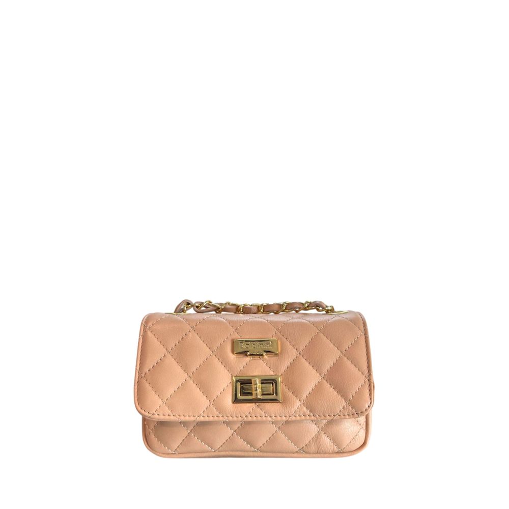 Baldinini Trend - Elegant Quilted Leather Mini Chain Crossbody Bag - Beige Baldinini Trend