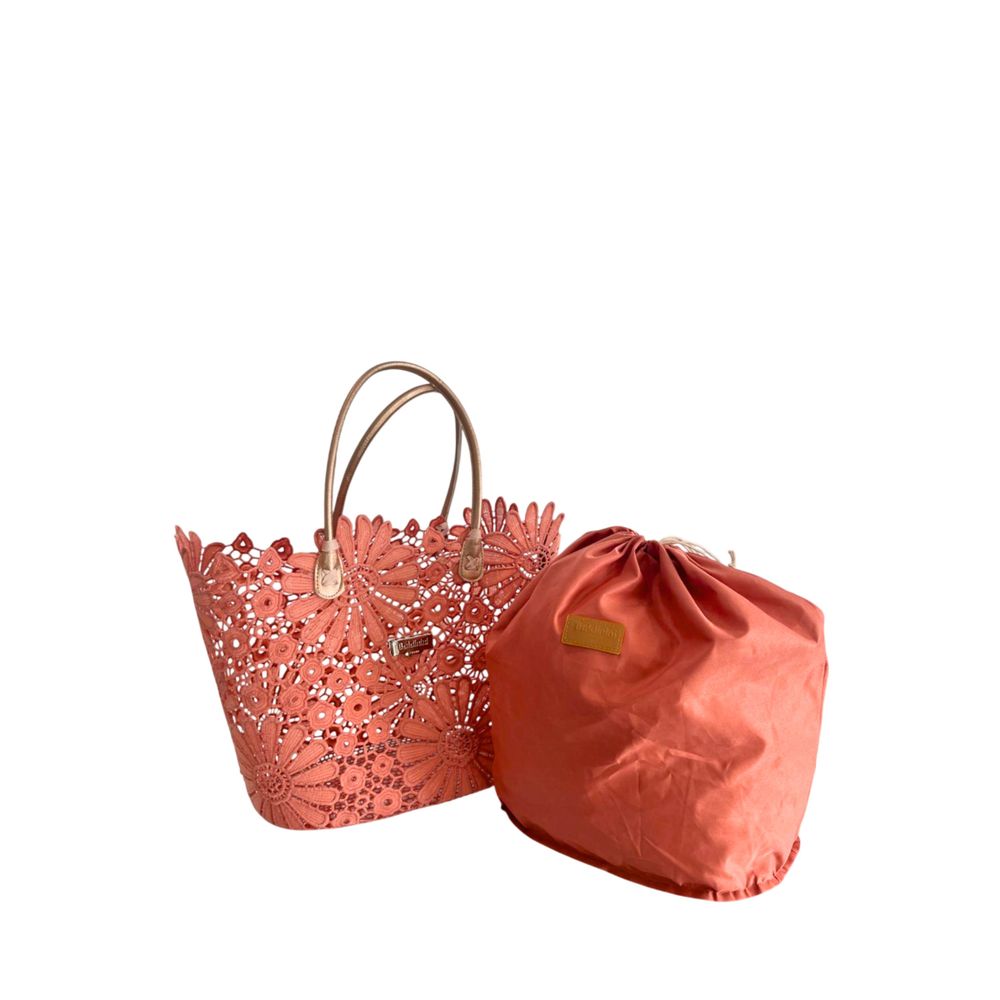 Baldinini Trend - Romantic Floral Openwork Basket Handbag - Pink Baldinini Trend