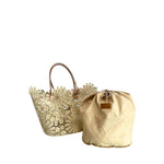 Baldinini Trend - Sculptural Floral Openwork Basket Handbag - Beige Baldinini Trend