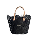 Baldinini Trend - Sculptural Floral Openwork Basket Handbag - Black Baldinini Trend