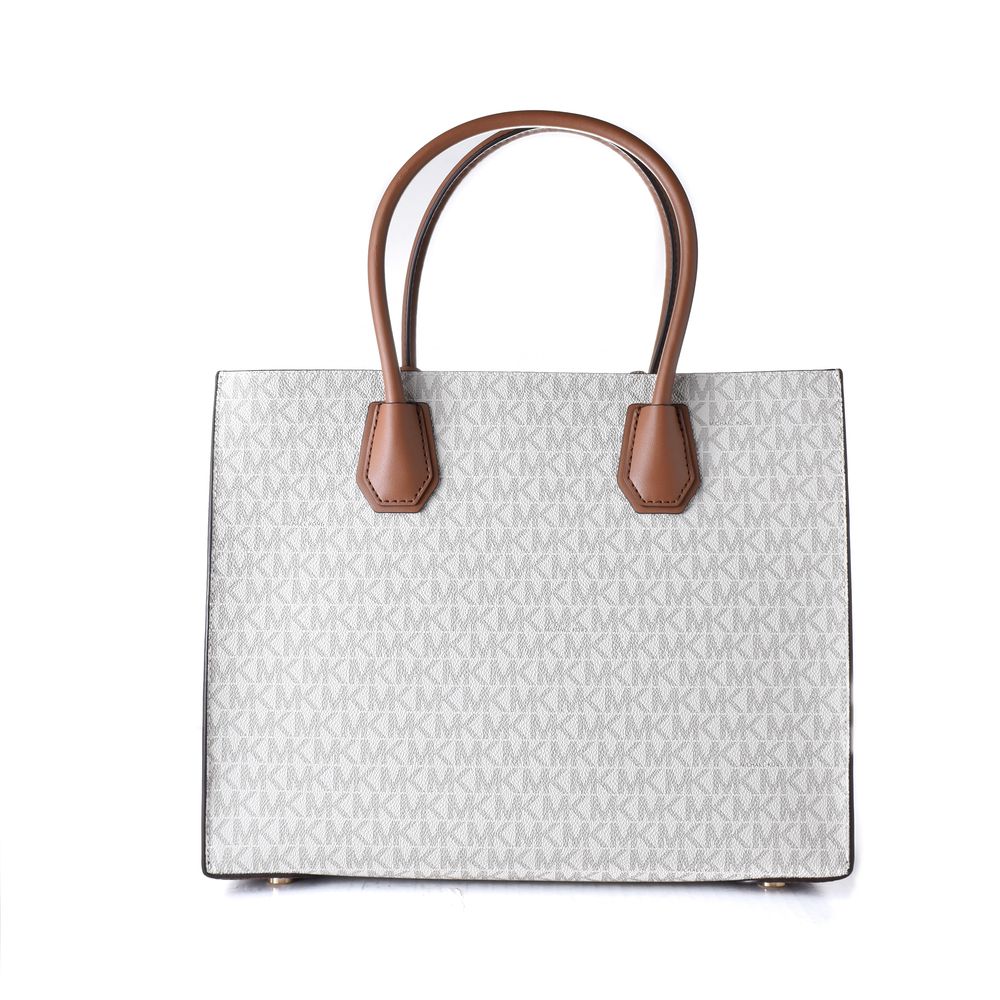 Michael Kors - Structured Monogram Leather Top Handle Tote - Grey Michael Kors