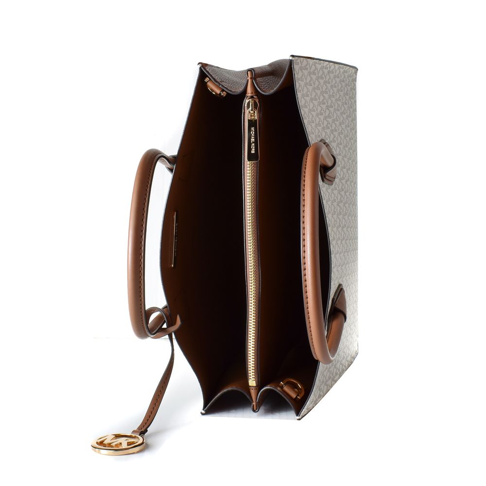 Michael Kors - Structured Monogram Leather Top Handle Tote - Grey Michael Kors