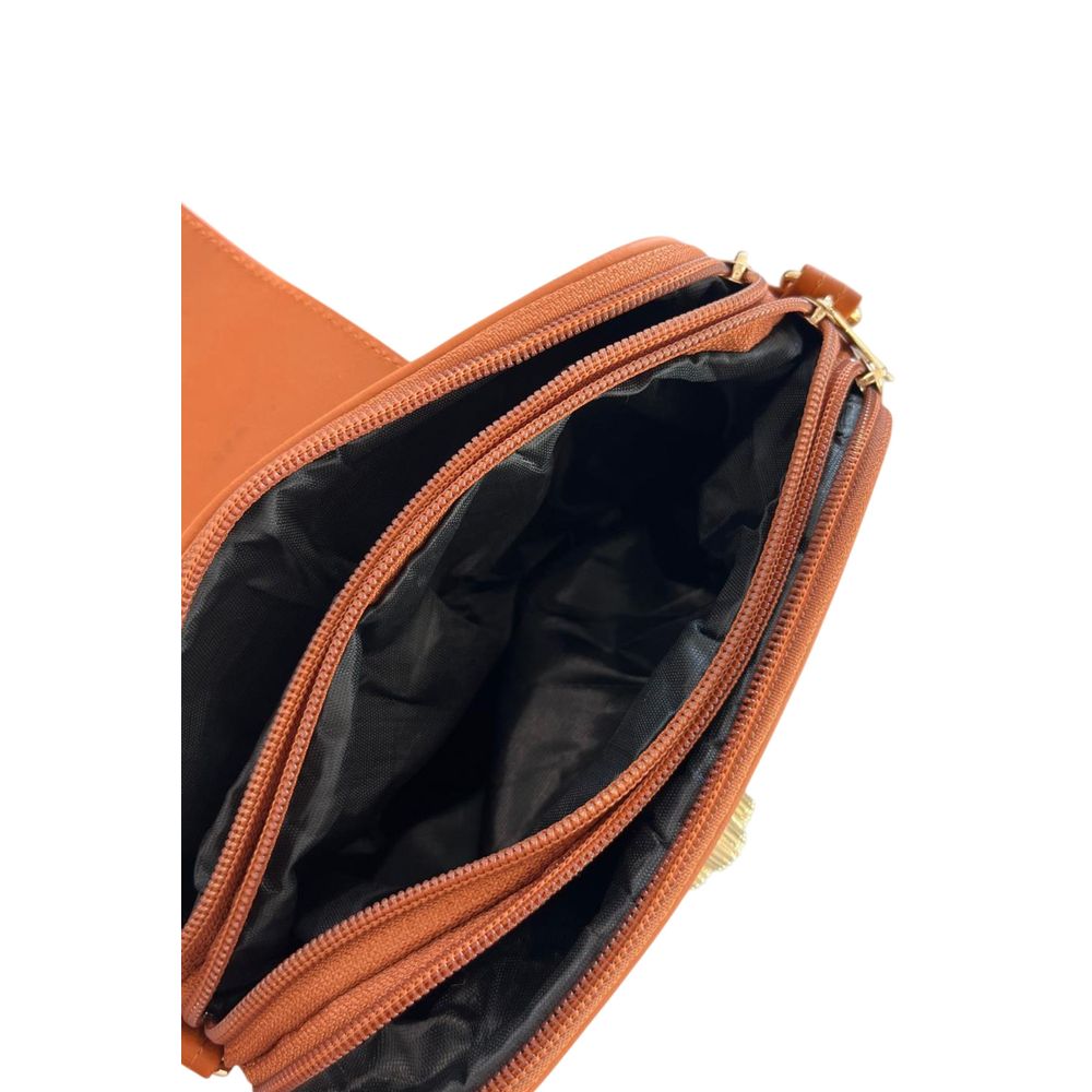 Baldinini Trend - Quilted Chevron Crossbody Bag - Brown Baldinini Trend