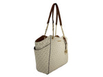 Michael Kors - Polished Signature PVC Large Logo Tote with Chain Handles - Vanilla Michael Kors