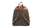 Michael Kors - Polished Signature PVC Large Backpack With Gold Hardware - Brown Michael Kors