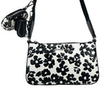 Michael Kors - Chic Floral Leather Crossbody Tech Attachment Bag - White Black Michael Kors
