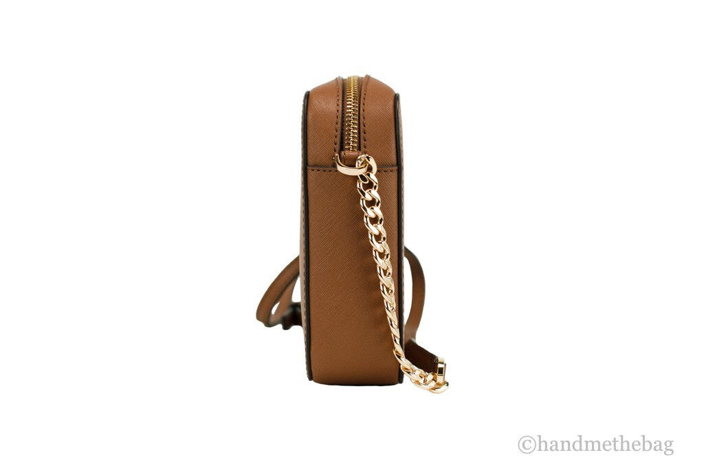 Michael Kors - Polished Saffiano Leather Structured Crossbody Bag - Luggage Michael Kors
