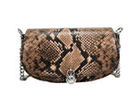 Michael Kors - Bold Snakeskin Textured Chain Messenger Crossbody Bag - Brown Snake Michael Kors