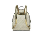 Michael Kors - Polished Logo Print Medium PVC Backpack - Beige Gold Michael Kors