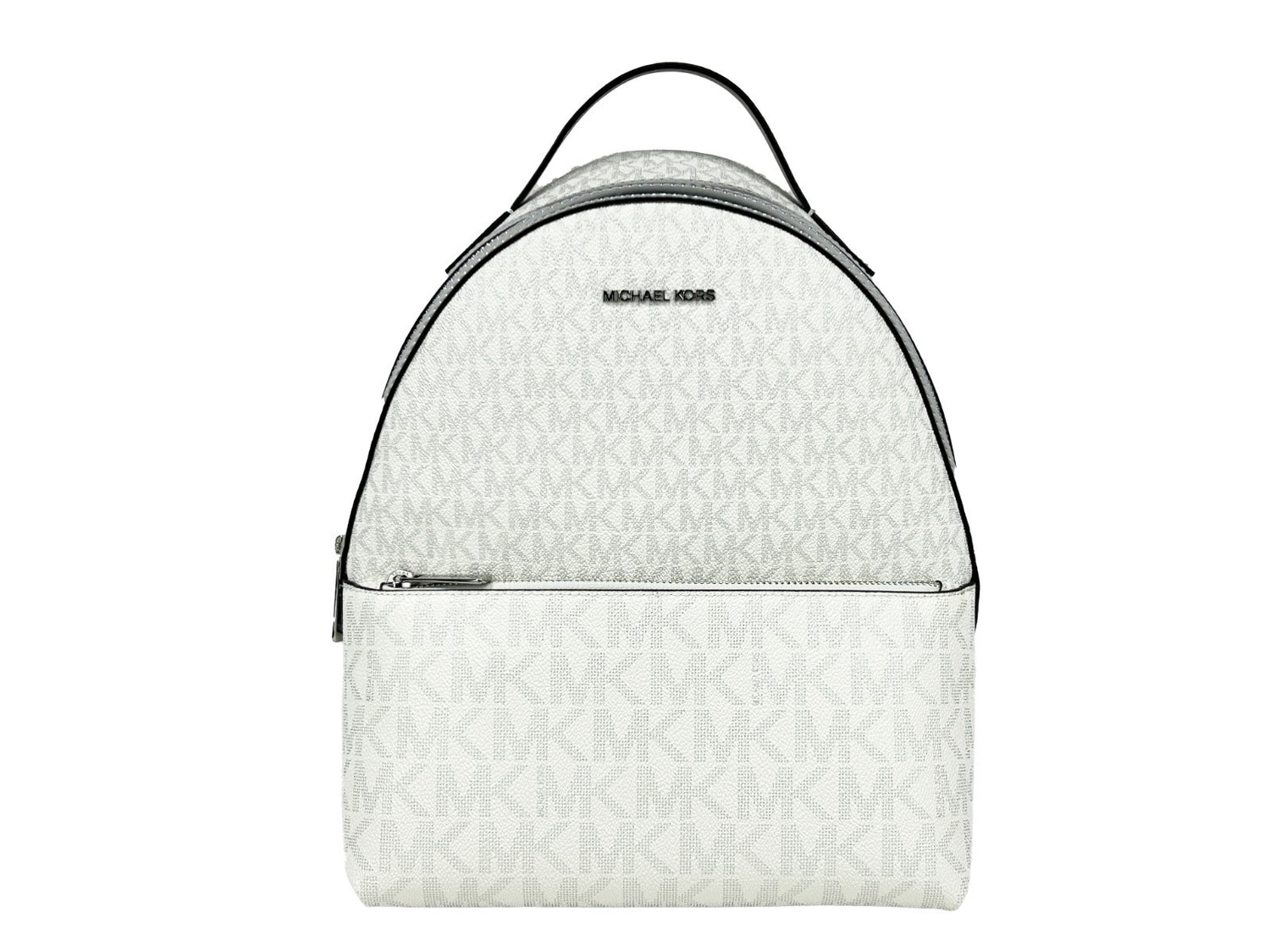 Michael Kors - Polished Monogram Medium PVC Backpack - Silver Michael Kors