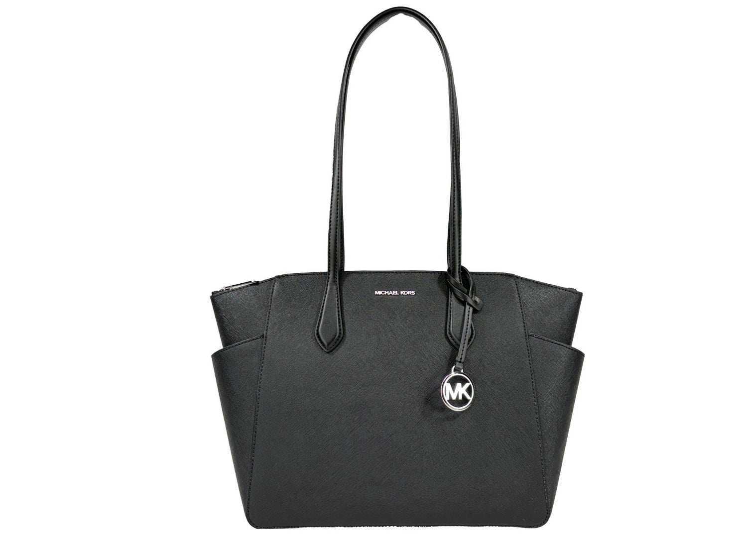 Michael Kors - Polished Leather Medium Signature Tote Bag - Black Michael Kors