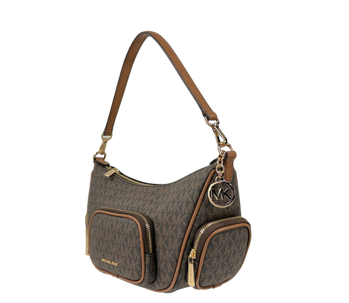 Michael Kors - Polished Logo Print Convertible Crossbody Bag - Brown Michael Kors