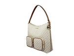 Michael Kors - Polished Logo Print Large Cargo Shoulder Bag - Vanilla Michael Kors