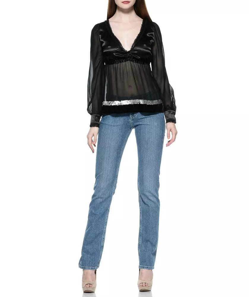 Ungaro Fever - Classic Cotton Blend Regular Fit Straight Leg Jeans - Light Blue Ungaro Fever