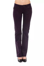 Ungaro Fever - Elegant Cotton Straight Leg Pant - Purple Ungaro Fever