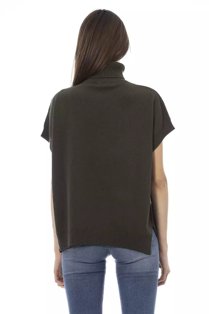 Baldinini Trend - Sophisticated Short Sleeve Ribbed Turtleneck Sweater - Green Baldinini Trend