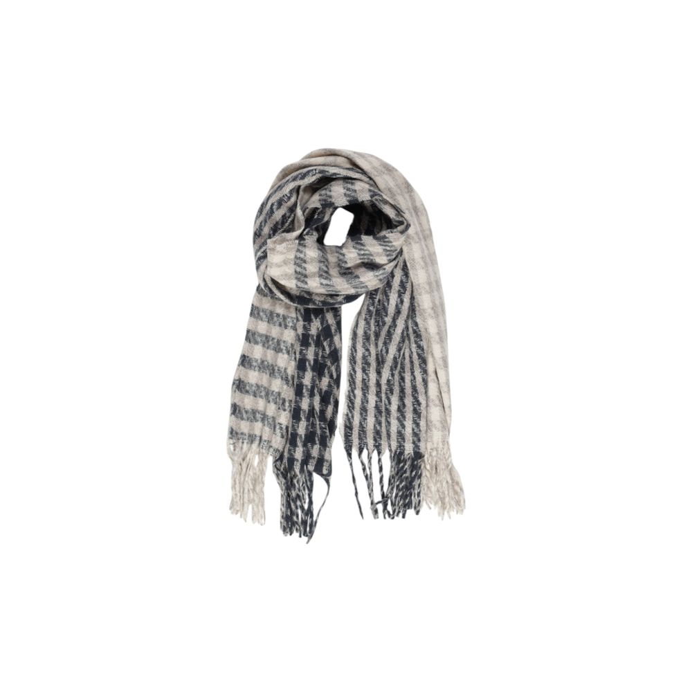 Only - Sophisticated Split Check Lightweight Scarf - Grey Only