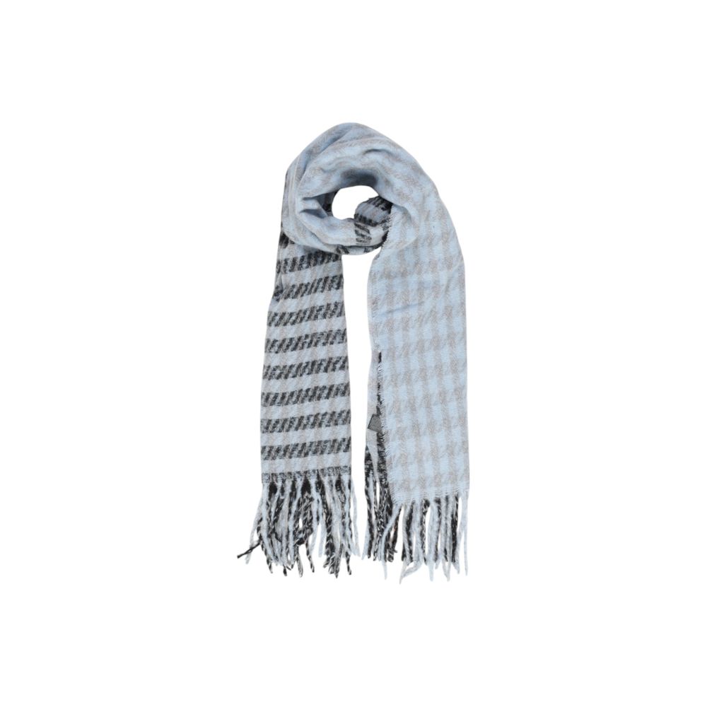 Only - Sophisticated Soft Check Fringe Scarf - Blue Grey Only