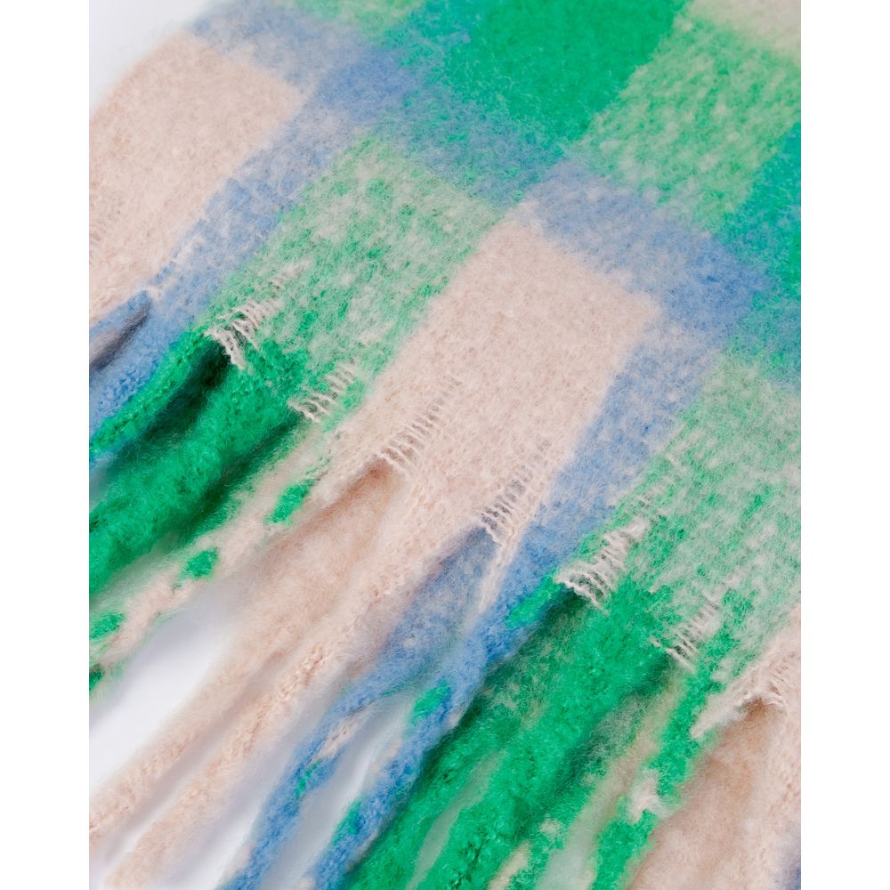 Only - Classic Check Fringe Scarf - Green Multi Only