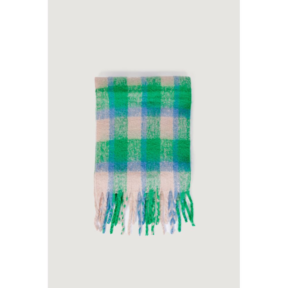 Only - Classic Check Fringe Scarf - Green Multi Only