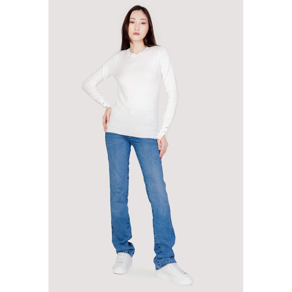 Guess - Minimalist Cotton Long Sleeve Sweatshirt - White Guess