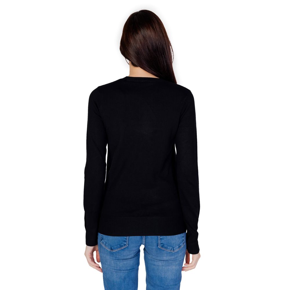 Guess - Sophisticated Cotton Crew Neck Sweatshirt with Cuff Buttons - Black Guess