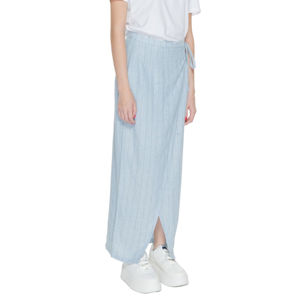 Vero Moda - Effortless Linen Blend Tie-Waist Maxi Skirt - Light Blue Vero Moda