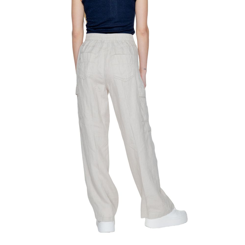 Street One - Relaxed Wide Leg Linen Trousers - Beige Street One