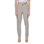 Street One - Polished High-Rise Cigarette Pant with Elastic Back Waist - Beige Street One