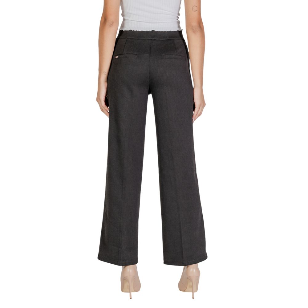 Street One - Polished Regular Fit Straight Leg Trousers - Black Street One